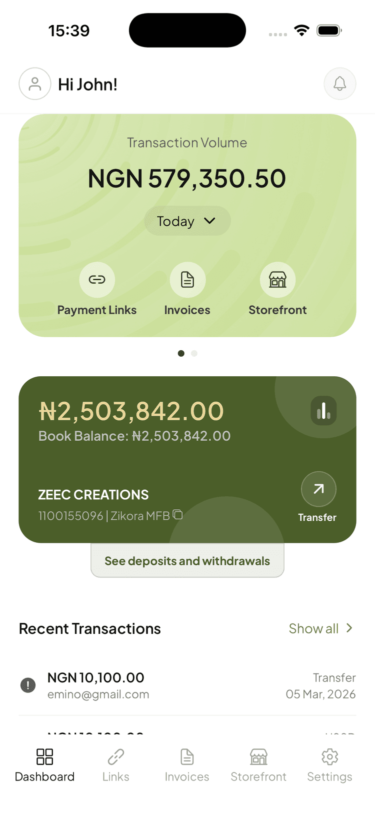 Mobile App Interface